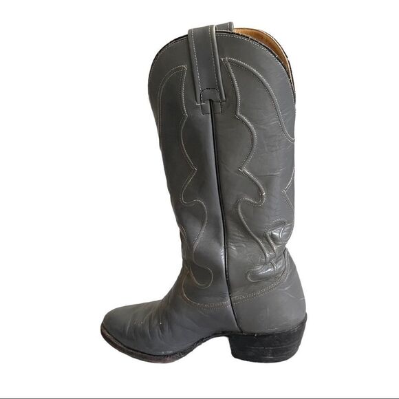 RIO BRAVO Grey Leather Western Cowboy Boots 7 - Picture 5 of 12